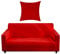 NAKIHOUSE Sofa Überwürfe Sofabezug mit einem Kissenbezug, Stretch elastische Sofahusse Sofa Abdeckung in Rot Farbe für 1/2/3/4 Sitzer（L-förmiges Ecksofa erfordert Zwei）