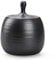NCQIXIAO Retro Kitchen Canisters Ceramic Food Storage Jar Roud Shape with Silicone Airtight Lid for Tea, Coffee, Nuts, Herb, Spice, Sugar (Black)