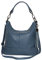 AmbraModa GLX09 - Damen Handtasche Schultertasche Beutel aus Echtleder (Graublau)