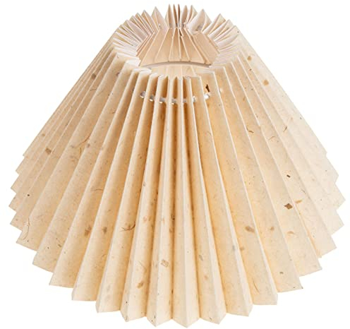 minkissy Nachttischlampe Plissee Lampenschirm Japanischer Falten Lampenschirm Tuch Lampenschirm Ersatz für Tischlampe Stehende Lampen Schreibtischlampe Khaki Leinenstoff Lampenschirm