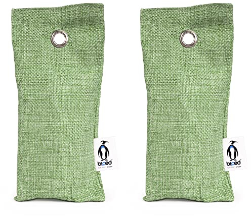 biped FRESH! Plantillas desodorantes de carbón de bambú para zapatos - secador de zapatos natural - eliminador de olores para zapatos malolientes z2811(2 piezas, verde)