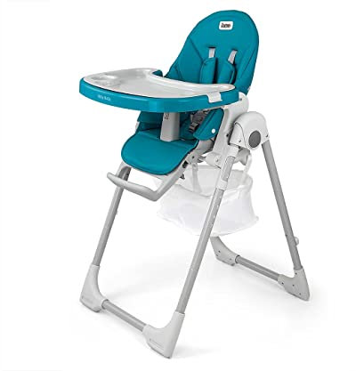 Milly Mally Bueno Fütterungsstuhl verstellbar, klappbar Hochstuhl ab 6 Monaten bis 3 Jahre (15 kg) abnehmbare Ablage, 5-Punkt-Sicherheitsgurte Ocean