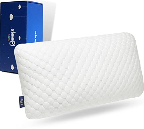 sleepi® Kids Cloud | Kinderkissen für Kinder ab 3 Jahre | 60 x 30cm | höhenverstellbares Kinderkissen | Gefüllt mit Memory Schaum Flocken | Kindernackenstützkissen
