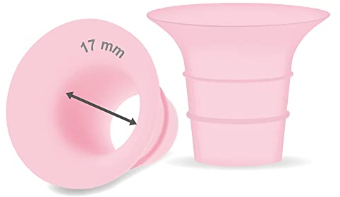 Maymom Inserto de brida de 17 mm rosa compatible con Elvie Single/Double Electric, Elvie Stride Cup (24 mm), compatible con Medela PersonalFit Flex Shield