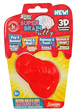 SLIMY Super Brain Putty 22g Rainbow & Neon - intelligente Dough Play Hüpfknete, magische Modelliermasse in 18 tollen Farben im transparenten 3D - Container, BPA- und glutenfreie Kinderknete