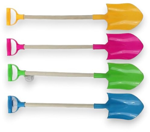 Briconess.com Paletta da Spiaggia con Manico in Legno e Impugnatura in plastica Giochi per Bambini
