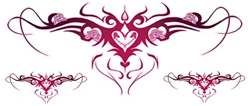 LEMONSTONE 2 Stück Temporäre Tattoos für Frauen, Wasserdichte Temporäre Tattoo Aufkleber, Temporäre Tätowierung Aufkleber, Brust, Bauch, Taille und Rücken wenden falsche Tattoos für Mädchen