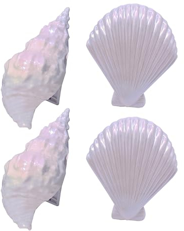 4 Stück Strandtuch-Clips Niedliche Seashell Badetuch Clips Große Wäscheklammern Handtuchklemmen,Conch Handtuchklammern für Strandliegen,Tragbare Winddicht Handtuchklemmen