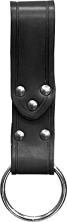 Handgefertigte Gürtelschlaufe mit Ring - Axt-Halter - schwarz - für LARP; Mittelalter, Fantasy & Cosplay