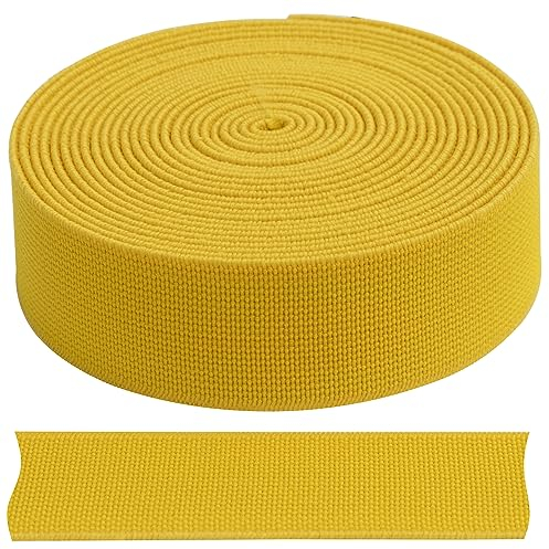 AERZETIX - C67769 - Gewebtes flaches elastisches Band/Gurtband 3 m - Breite 20 mm - Farbe Gelb
