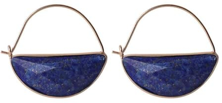Edelstein Ohrringe Damen,Hängende Damenohrringe Mit Goldenem Finish Und Auffälligem Lapislazuli-Anhänger In Taschenform – Atemberaubende Accessoires Für Frauen