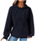 EMATOP Waffel Sweatshirt Damen Winter Langarm Hoodie Sport Baumwolle Kapuzenpullover Casual Lose Langarmshirt mit Kapuze Pullover Vintage Einfarbig Pulli Oberteile Weich Bequem Wollmantel