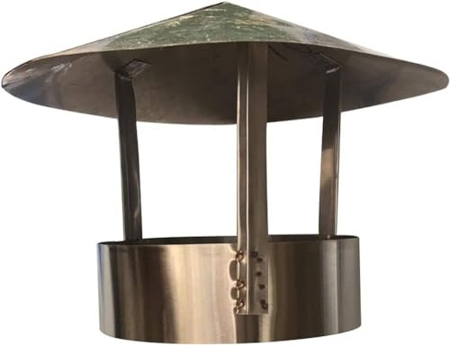 Zanotva Edelstahl-Schornsteinverkleidung, Dach-Schornstein-Abzugshaube, Regenschutz, Schutzkappe, Ende des Heizofen-Auspuffrohrs (Size : 220mm)