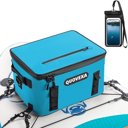 Quovexa Cooler Deck Bag, Paddle Board Cooler mit 4 Taschen, großer Kajakkühler passend für 30 Dosen, Sup Cooler mit Bonus Phone Pouch, Deck Kühltasche für Paddleboard, Paddle Board Zubehör Kühler