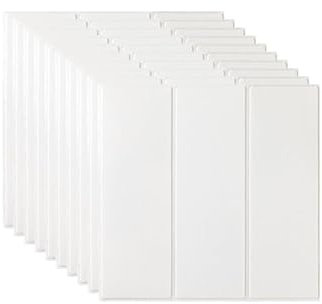 Baketron White Wood Effect Vinyl Self Adhesive Wood Panelling Wood Panels for Walls Peel and Stick 3D Wall Panels Floor Tiles Wood Panels for Walls Kitchen Cupboards Bathroom Furniture 35 * 35cm
