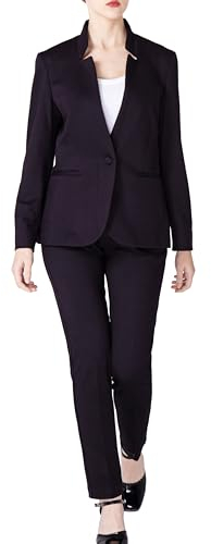 Ava Luke Hosenanzüge Für Damen Elegant Zweiteilig, Hosenanzug 2-teilig Anzüge Für Damen Schwarz 42