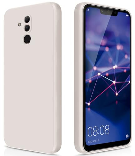 GiiYoon Cover per Huawei Mate 20 Lite Custodia in Silicone, Custodia Antiurto Case Sottile in Silicone TPU con Strato Interno in Fibra e Protezione della Fotocamera, Bianco