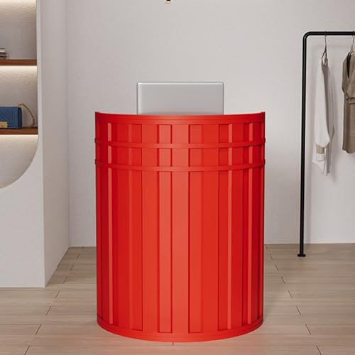 ZCFLWR Kassentheke für den Einzelhandel, Rezeption fürs Büro, Moderne Rezeption, tragbare Theke, kleine Kasse, Bartheke, Empfangstheke für Geschäfte, für Laden, Laden, Büro (Farbe: Rot, Größe: 60 c