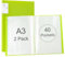 Srvnpioy 2 Stück A3 Päsentationsdisplay Buch, Sichtbuch in A3 Format, Mit 40 Klarsichthüllen für 80 Blatt, für Kunstwerke, Urkunden, Portfolio, Grün