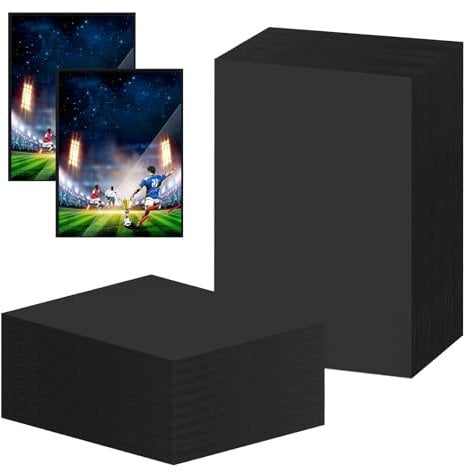 Sinmaklin 200PCS Color Card Sleeves, Trading Card Sleeves Clear, Waterproof Penny Sleeves, Transparent Card Sleeves, Standard Size 66 x 91 mm Fits for Sports Cards, Football Cards, Game Cards (Black)