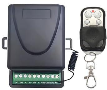 WallMall ® - Ricevente Interruttore Ricevitore Wireless RF 433 Mhz 2 Canali 12 a 24V AC/DC Garage Tapparella Luci Pompe Irrigazione con Telecomando (Ricevente + 1 Telecomando)