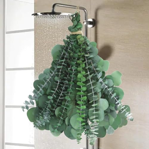 DTXMOH 24 getrocknete Eukalyptusstiele zum Aufhängen in der Dusche, 43,2 cm, konservierte echte frische Eukalyptuszweige, Duschpflanze, Badezimmer, Spa und Heimwerker