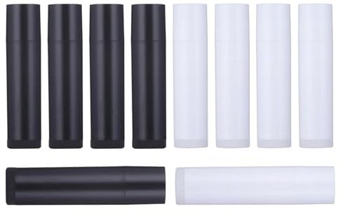 10 Stück Lippenstifthülsen Leer,Lippenstift Hülsen Leer,Leere Lippenpflegestift,Wiederverwendbar Tubes Lippenbalsam Selber Machen Nachfüllbar Mit Kappe,für DIY Hausgemachte Lippenbalsams Behälter (1)
