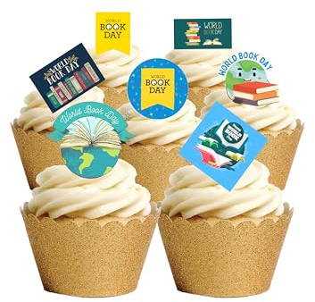30 Stand Up World Book Day Reading Edible Wafer Paper Cake Toppers Decorations
