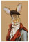 ZZXZHTHB Tier-Aquarell-Poster, Kunstdruck, Hase, Wanddekoration, Kunst, Osterhase, Gentleman, Wandkunst, dekoratives Gemälde, Wandbild, moderne Dekoration, hängendes Kunstposter, 50 x 75 cm