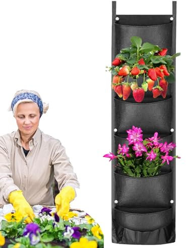 Générique Wall Garden Indoor | Wandtaschenpflanze mit 6 Taschen, Pflanzenhalter, wasserdicht, Balkondekoration, Blumenwachstumsbeutel für Schiene, Balkon,