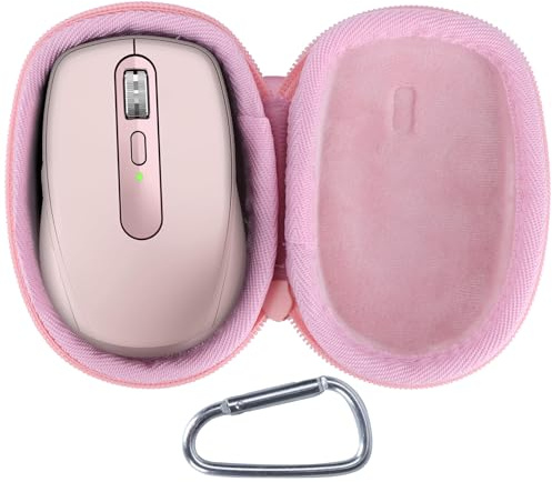 Peyyargo Protective Case for Logitech MX Anywhere 2S/3S/3/2 Mouse (Pink) | Hard EVA Shell with a Carabiner, Shock & Scratch Resistant, Storage Case, Compact Mouse Accessories, For Travel