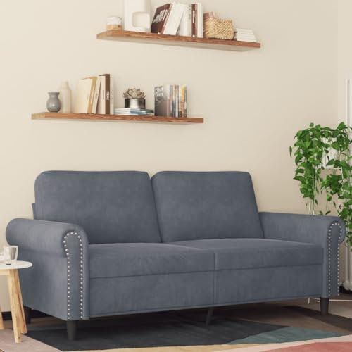 Woonisher 2-Sitzer-Sofa Dunkelgrau 140 cm Samt