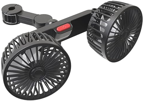 MEIION fayana FreshDoggy Geräuscharmer 12V/24V Auto Ventilator mit 360° Rotation, USB, 3-Gang, Saugnapf für Auto, SUV, LKW