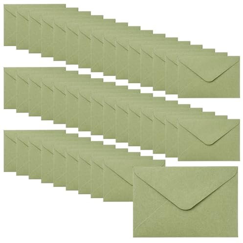 ZSUIQIN 25 Stück Umschläge, für Hochzeiten Und Feiertage | Papier, Ohne Fenster, Glatte Oberfläche, 193mm x 133mm, Geeignet für Grußkarten Und Einladungen (Eukalyptusgrün)