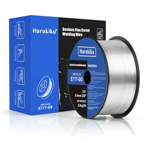 HARUKIKU Fülldraht 0.8mm Nettogewicht 0.9KG - E71T-GS Schweißdraht für Fülldraht Schweißgerät ohne Gas, Drahtrolle D100, 1 Rollen