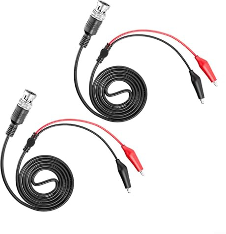 Doppel-Krokodilklemmen-Messleitungen, 2 Stück 120 cm BNC-Kabel, perfekt für Messgeräte und Oszilloskope