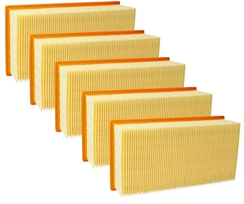 vhbw 5x Flachfaltenfilter kompatibel mit Kränzle Ventos 35 | 25 Staubsauger