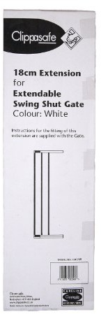 Clippasafe 18cm Extendable Swing Shut Gate Extension (White)