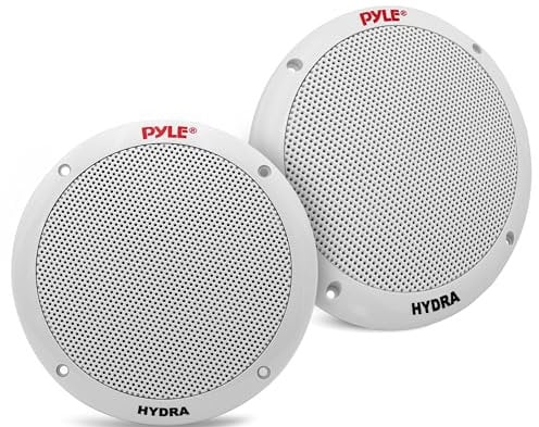 Pyle PLMR605W - Altoparlanti marini impermeabili da 6,5, suono stereo a 2 vie, 400 Watt, bianco (coppia)