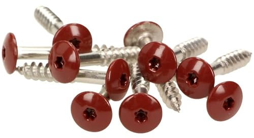 100x MEISTERLING® Fassadenschrauben INOX V4A 5,5 x 35 mm – Flachkopf Torx T20 + 1 Bit – Oxidrot