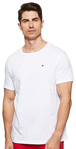 Tommy Hilfiger Men's Short Sleeve Round Neck T-Shirt, White (White), XL