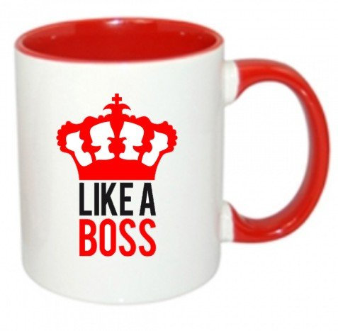  Like a boss  Kaffeetasse mit Motiv, Tasse mit Druck, auch individuell mit Spruch, Foto, Wunschtext, Wunschname (Rot)