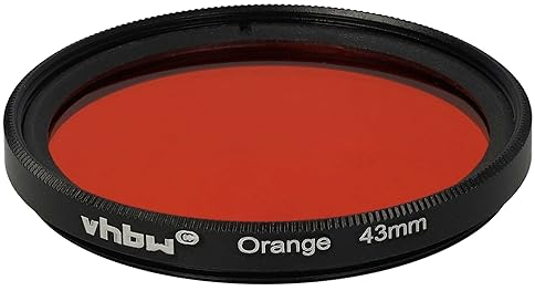 vhbw filtro colorato universale per obiettivi di fotocamere con attacco da 43mm - Filtro arancione