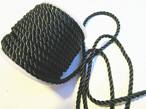 CaPiSo Kordel 15m x 4mm Drehkordel KORDELBAND Dekoband SCHLEIFENBAND Schnur (Schwarz)
