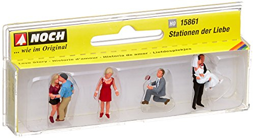 NOCH® Stationen der Liebe, Figuren-Set für Spur H0 mit 6 handbemalten Figuren aus Kunststoff ideal für Modellbau und DIY