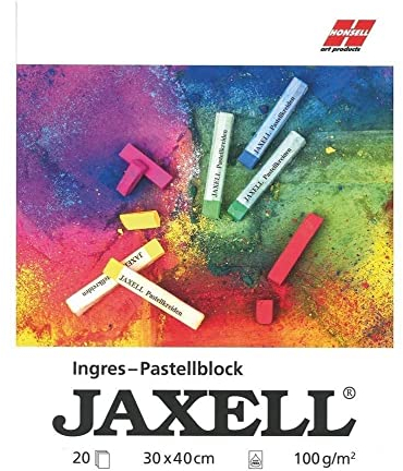 Honsell 476910 - JAXELL Ingres Pastellblock, 30 x 40 cm, 20 Blatt, 100 g/m², naturweiß, säurefrei und pH-neutral, ideal für Zeichnungen mit Pastell, Bleistift, Rötel und Kohle