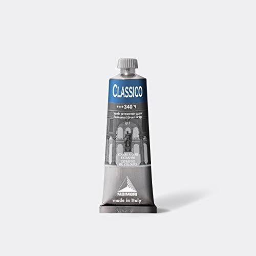 Maimeri CLASSICO 60 ml, Extra feine Künstlerölfarbe, Farbton Permanentgrün dunkel