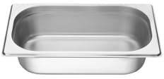 Vogue K818 Stainless Steel 1/4 Gastronorm Pan 1.7Ltr/65mm Deep Food Container, Silver