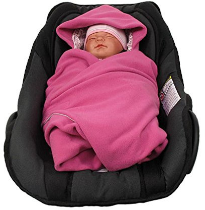 HOBEA-Germany – Einschlagdecke Fußsack für die Babyschale Sommer, Farben Sommerdecken:rosa mit Streifen