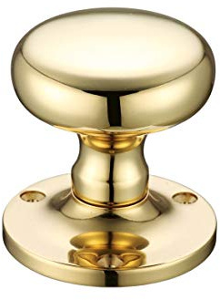 Fulton & Bray Mushroom Mortice Knob Set Polished Brass From The Door Handle Store
